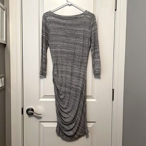 Banana Republic Ruched Gray Dress